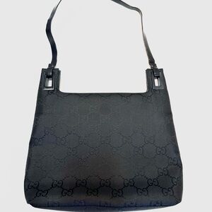 Gucci Nylon Monogram Black Shoulder Bag